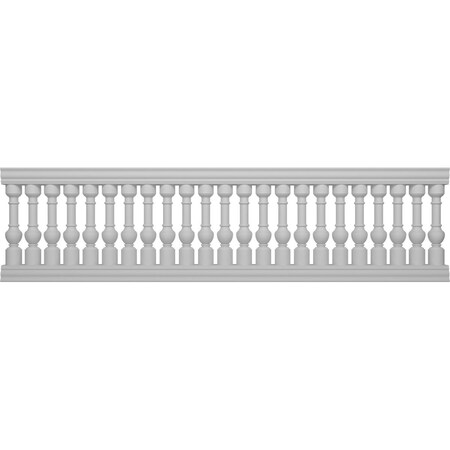 Ekena Millwork Fiberthane York Balustrade Railing Kit, Style F (6 3/8" On-Center Spacing to Pass 4" Sphere Code) BALK40X144YOF